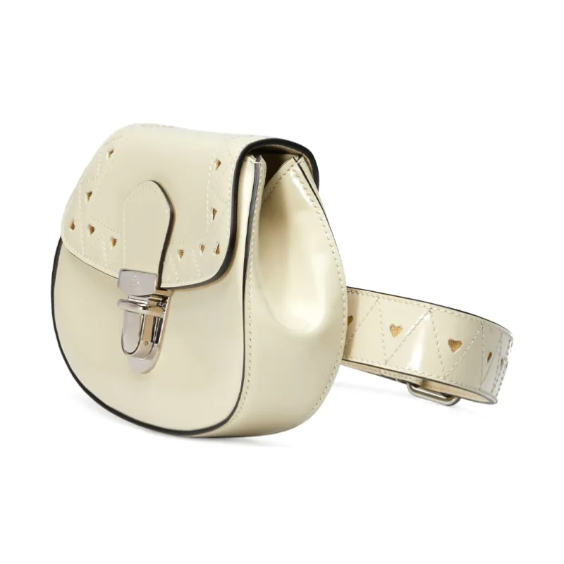 GUCCI Leather Saddle Bag Fanny Pack Sling Bag Shoulder Bag Crossbody Bag Kids' White-1