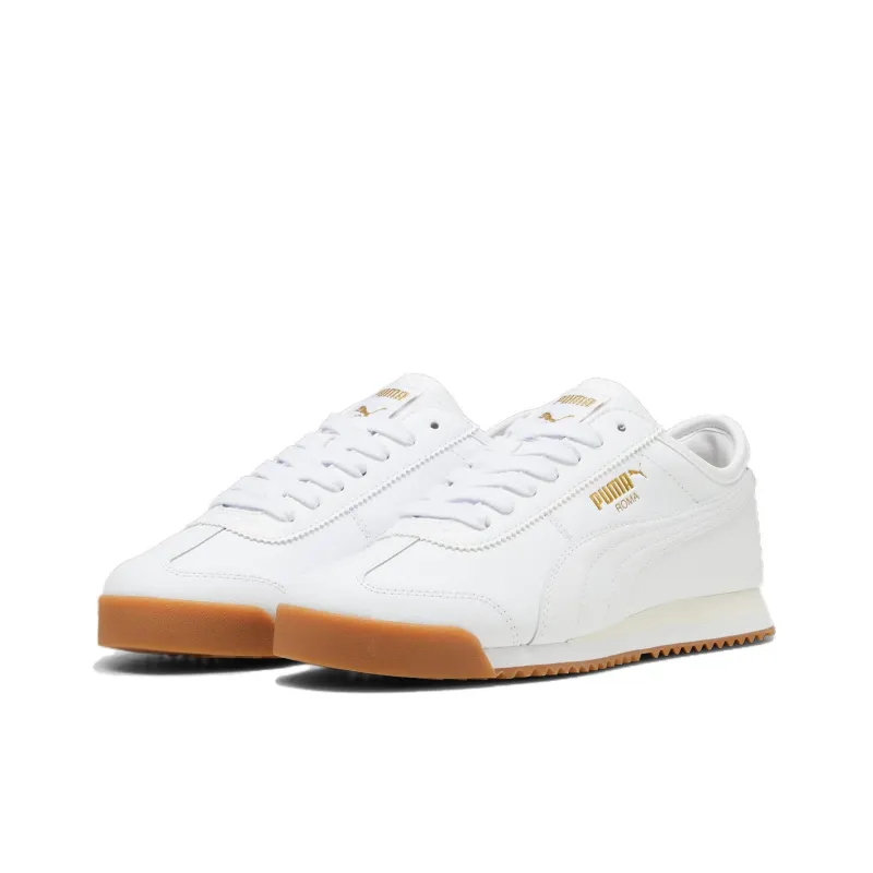 PUMA Roma Anti Slip Wear Resistant Low Top Casual Shoes Men's White-2