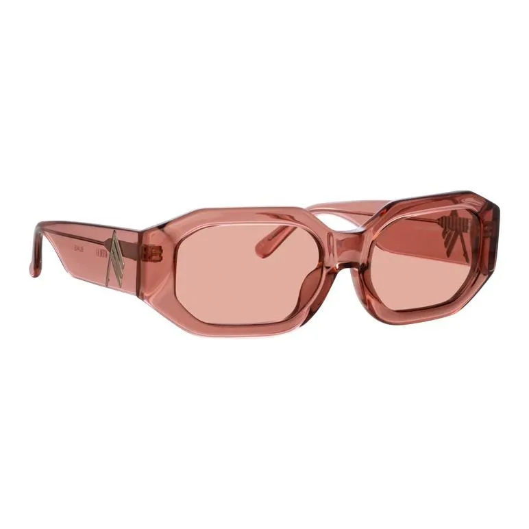 The Attico Acetate Irregular Shape Sunglasses Women's Pink-2