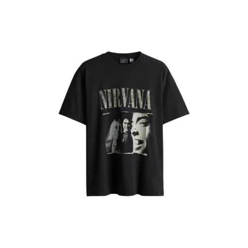 H&M T-Shirts Men Black/Nirvana