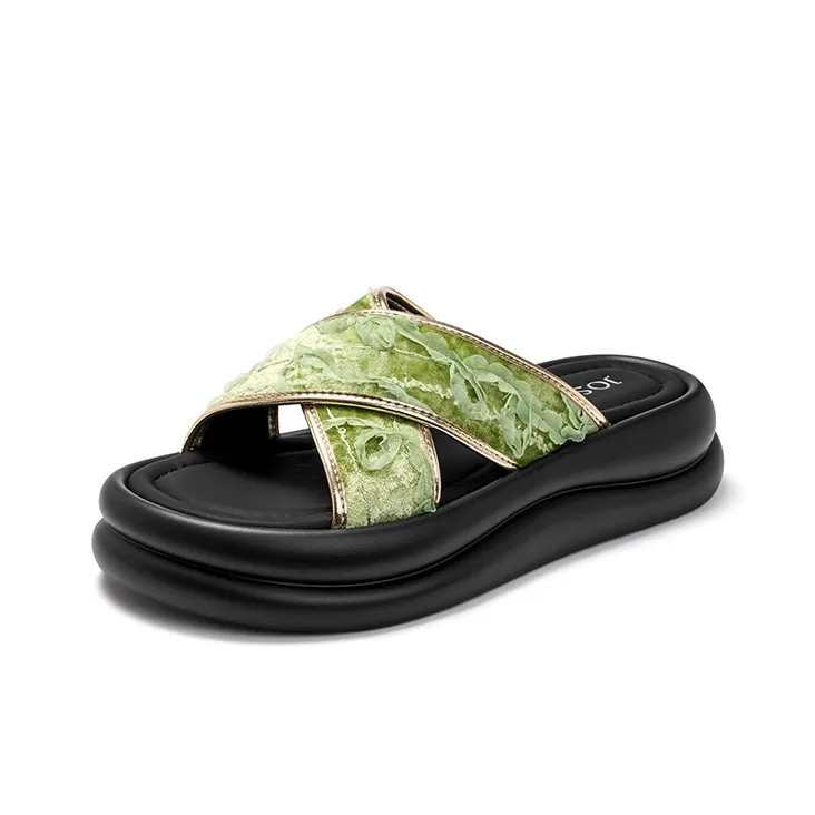 JOSINY Slide Slippers Women's Black, Green, Champagne Gold-8
