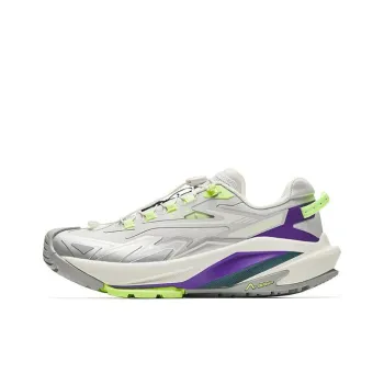Anta Mountain Exploration Cushioning Wear Resistant Low Top Trekking Shoes Women's Gray Purple Green