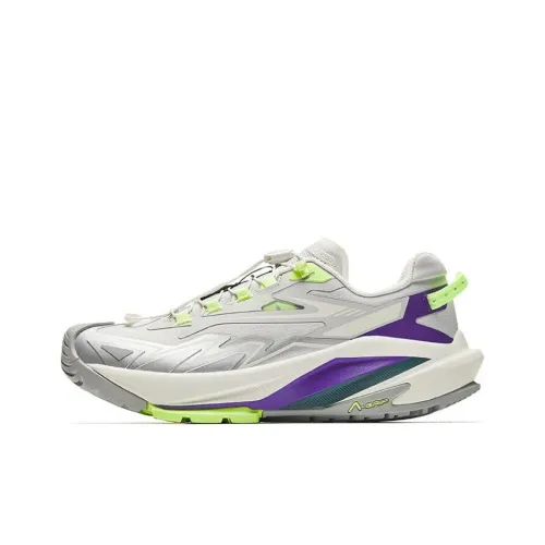 Anta Mountain Exploration Cushioning Wear Resistant Low Top Trekking Shoes Women's Gray Purple Green