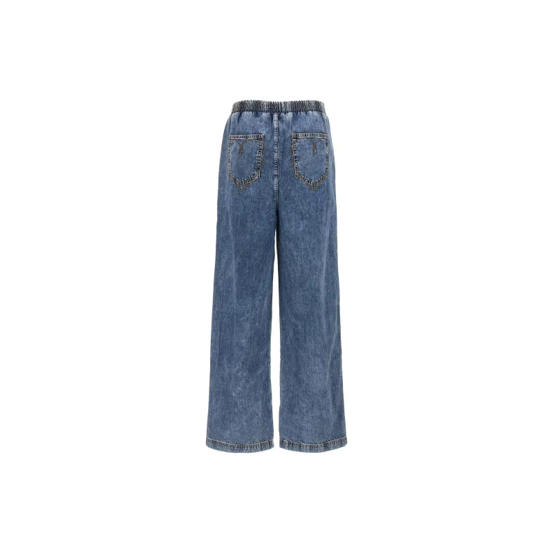 MOSCHINO Jeans High Waist Wide Leg Denim Jeans-1
