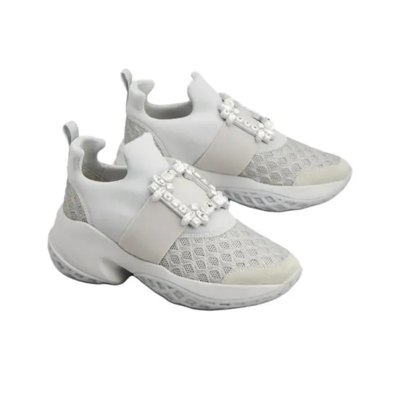 Roger Vivier Viv' Run Low Top Casual Shoes Women's Gray-3