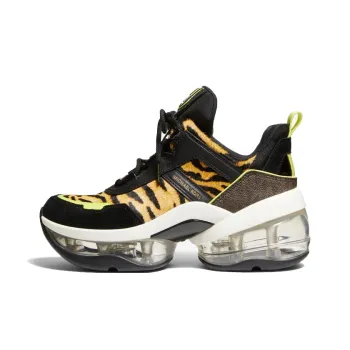MICHAEL KORS Olympia Extreme Low-Top Casual Shoes Women's Black Yellow
