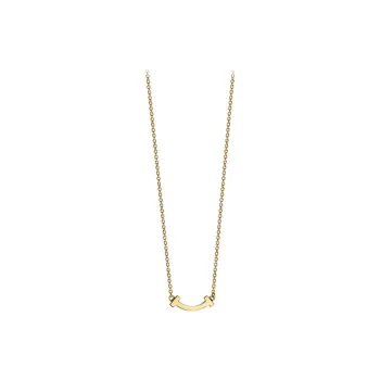 TIFFANY & CO. 2010s 18k Yellow Gold T smile Necklace