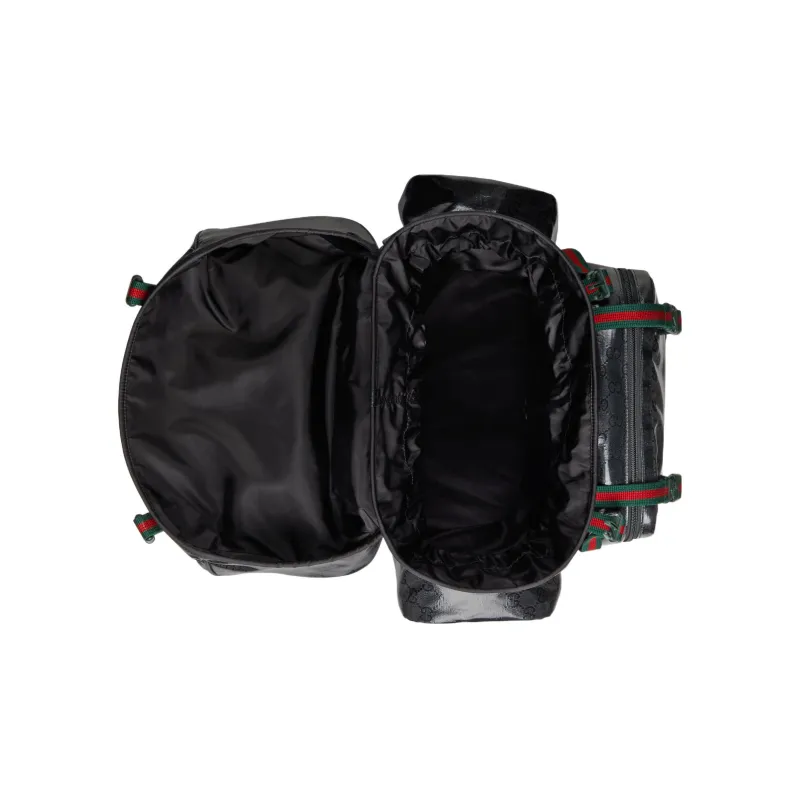 GUCCI Crystal Canvas With Leather Trim Backpack Men's Black-5