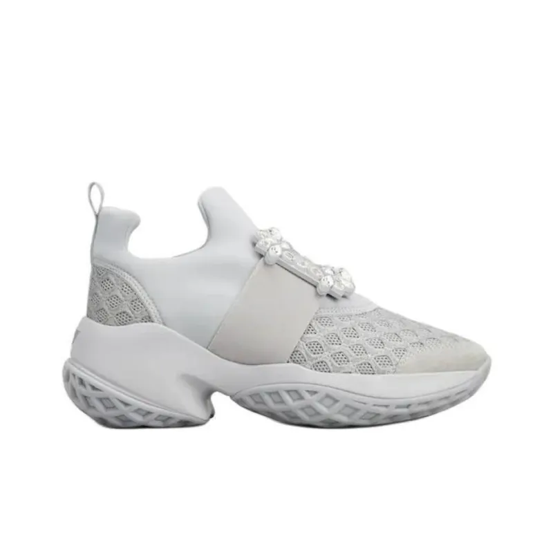 Roger Vivier Viv' Run Low Top Casual Shoes Women's Gray-1