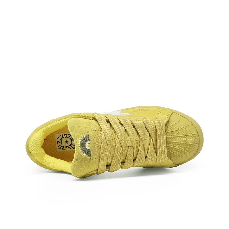 GZOZ Wear-Resistant Slip-Resistant Low-Top Skateboard Shoes Unisex Ginger Yellow-4