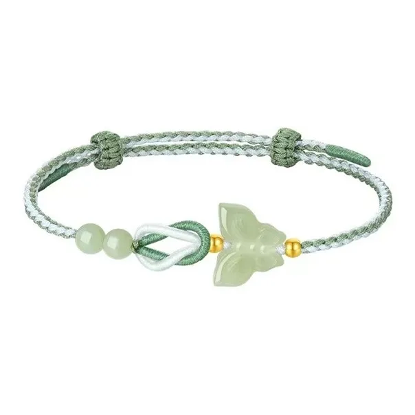 FMC Hetian Jade Bracelets Women's Pale Greenish White Jade-0