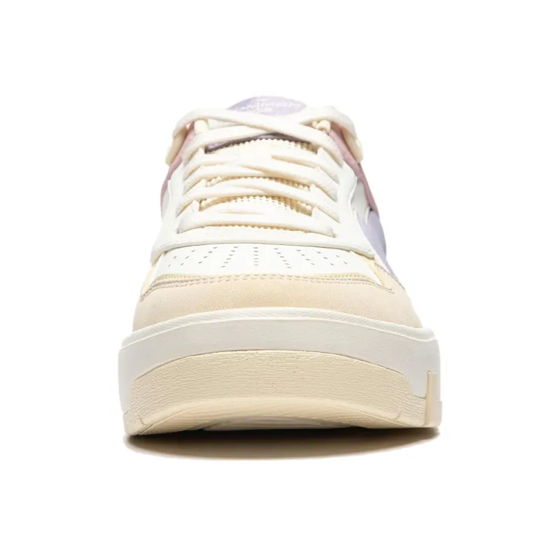 LiNing Common 80s Wear Resistant Slip Resistant Low Top Skateboard Shoes Women's White-4