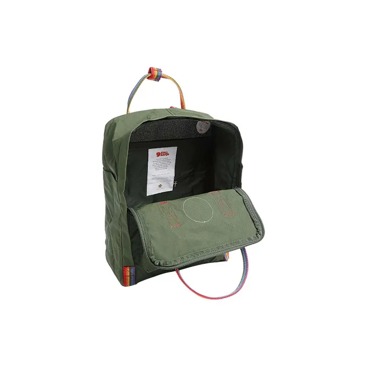 Fjallraven Kanken Vinylon Rainbow Backpack Unisex Spruce Green-2