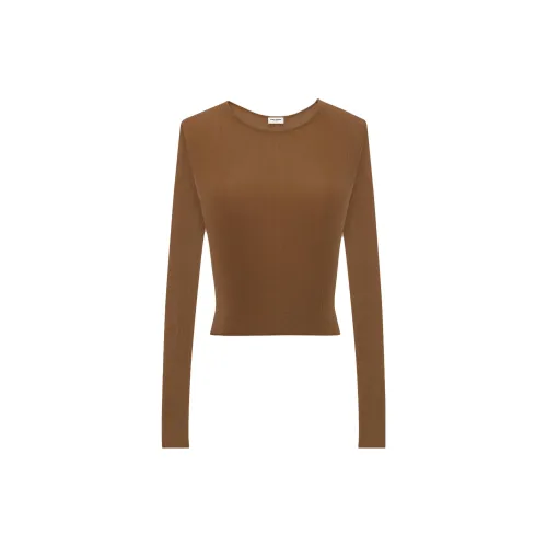 SAINT LAURENT Crop Tops Women's Brown