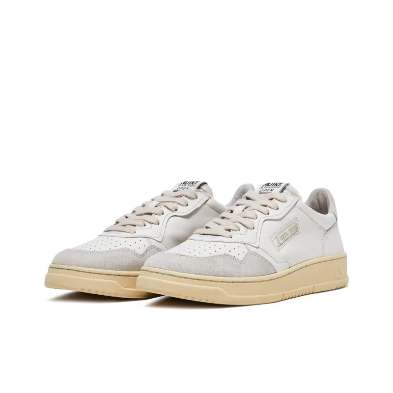 AUTRY Open Low Leather Suede 'White'-2