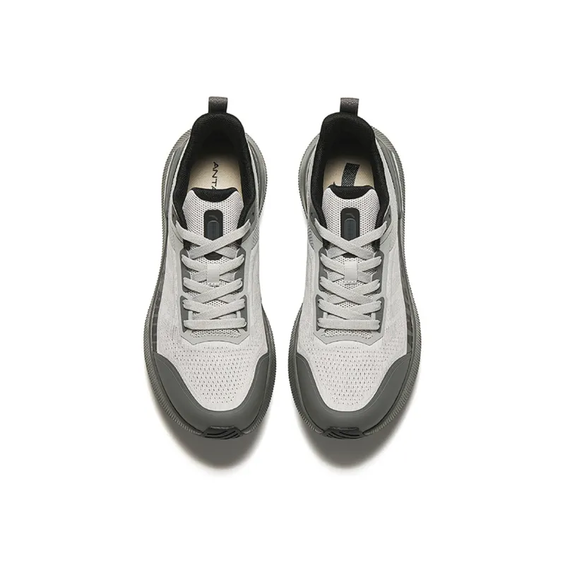 Anta Running Collection Anti-Slip Wear-Resistant Low-Top Casual Running Shoes Men's Gray Black-2
