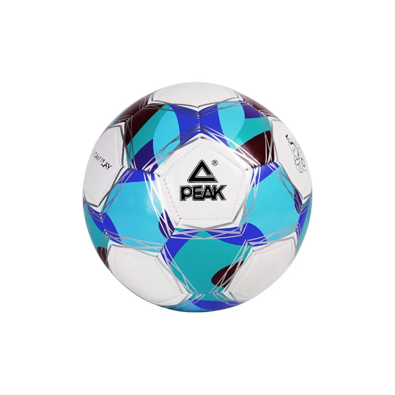 PEAK Size 4 Soccer TPU Machine Stitched Soccer Ball Unisex White Ice Blue Black-1