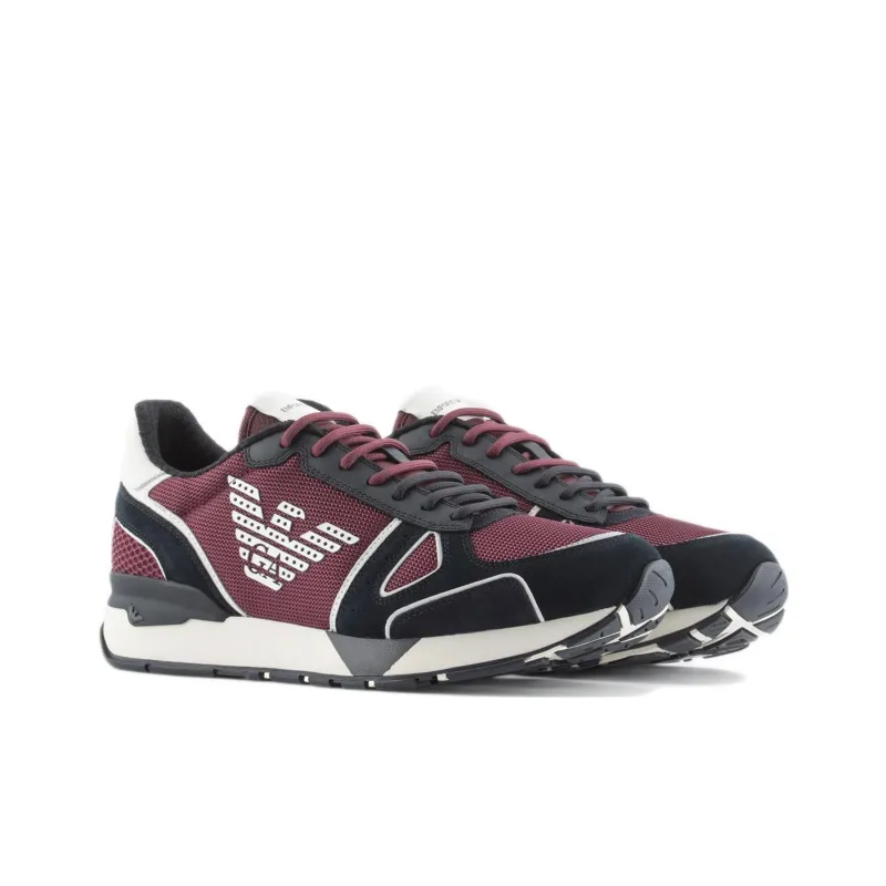 EMPORIO ARMANI Low Top Sports Casual Shoes Men's Black Red-2