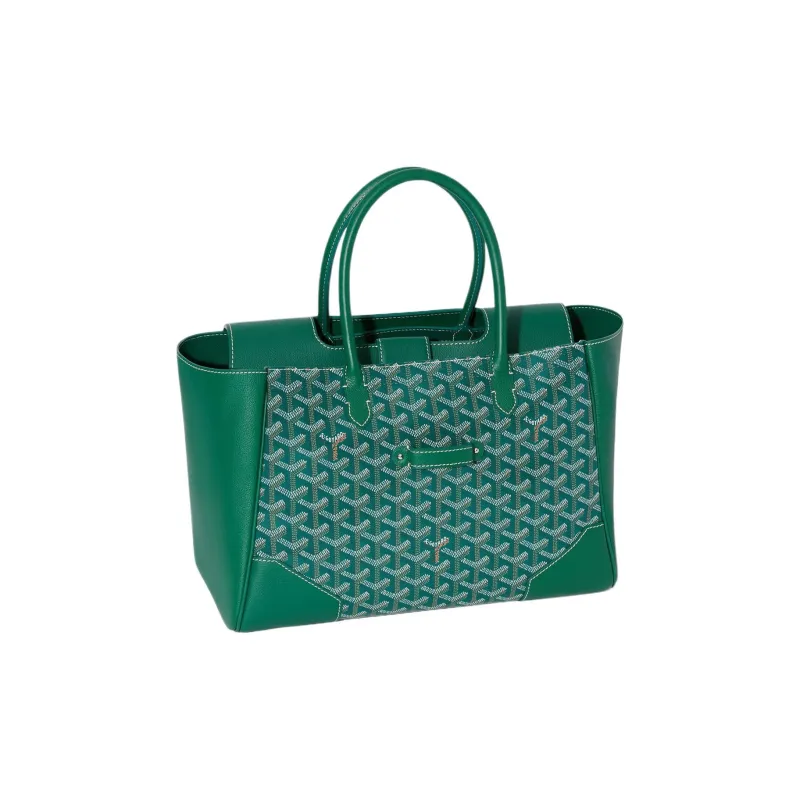 GOYARD Saigon Canvas With Leather Saigon Tote Handbag, Shoulder Bag Large Size Unisex Green-4