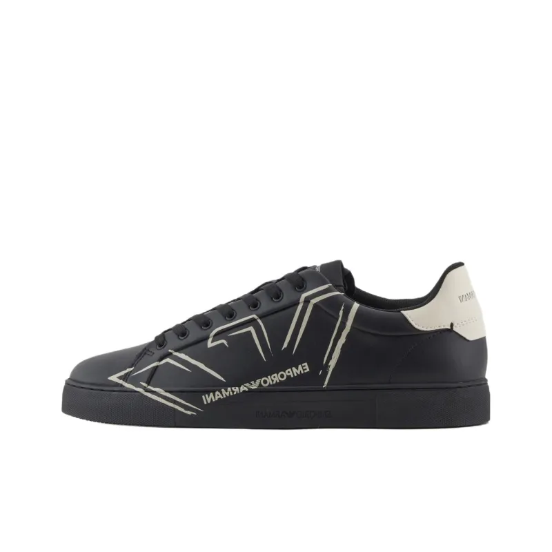 EMPORIO ARMANI Low Top Skateboard Shoes Men's Black-0