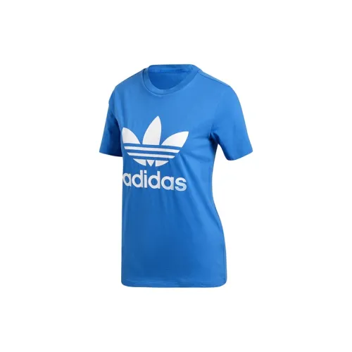 Adidas Originals Trefoil T-Shirts Women's Bird Feather Blue