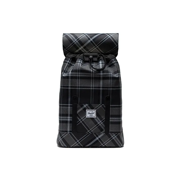 Herschel Polyester Backpack Small Size Unisex Black Plaid-3