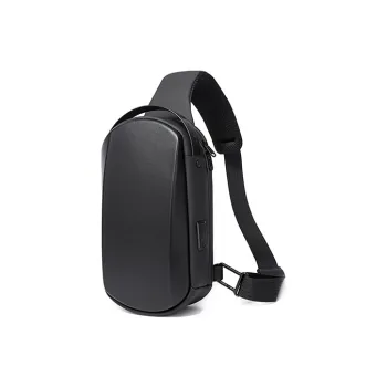 BANGE PC Sling Bag Fanny Pack Shoulder Bag Crossbody Bag Unisex Black/Gray