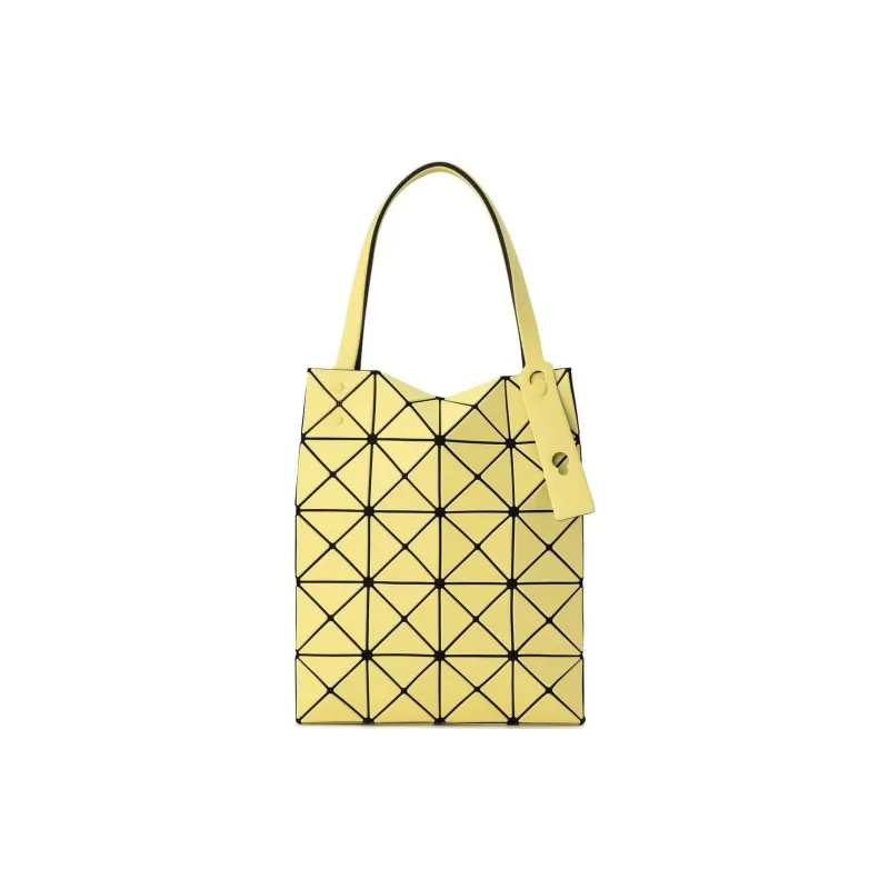 ISSEY MIYAKE Lucent Boxy Patch Artificial Leather Small Square Bag Tote Bag Handbag Regular Women's Cream Yellow-0