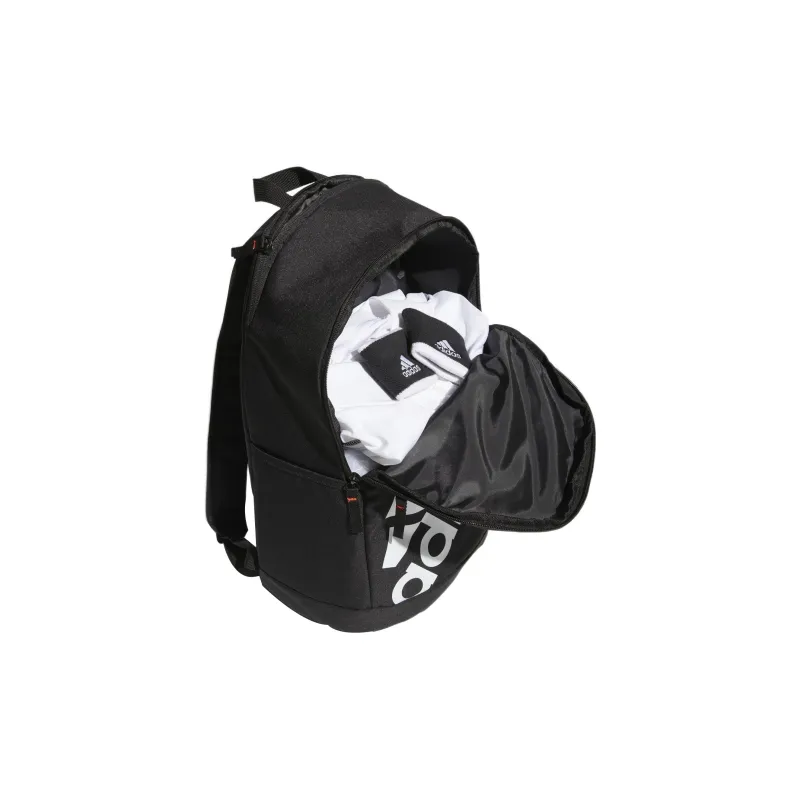 Adidas Recycled Polyester Plain Fabric Backpack Regular Unisex Black-4