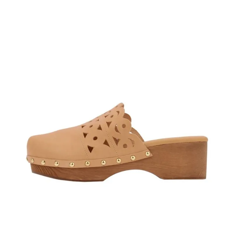 ANCIENT GREEK SANDALS Greco Clog Stylish Sandal 7cm Women's Light Brown-0
