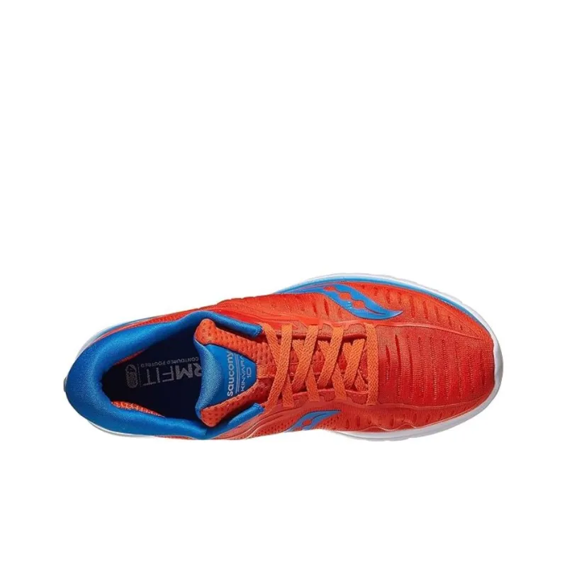 Saucony Kinvara 10 Slip-Resistant Low-Top Running Shoes Men's Orange Blue-3