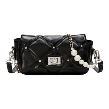 UNITE STAR Pu Shoulder Bag Crossbody Bag Medium Size Women's Black/Silver