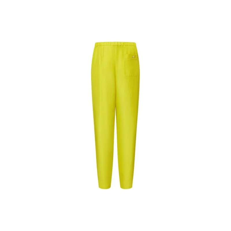 LOUIS VUITTON Chartreuse Silk Pajama Pants-1