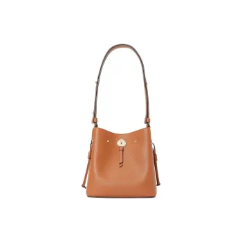 Kate Spade Marti Pebbled Calfskin Bucket Bag Handbag Shoulder Bag Women's Brown