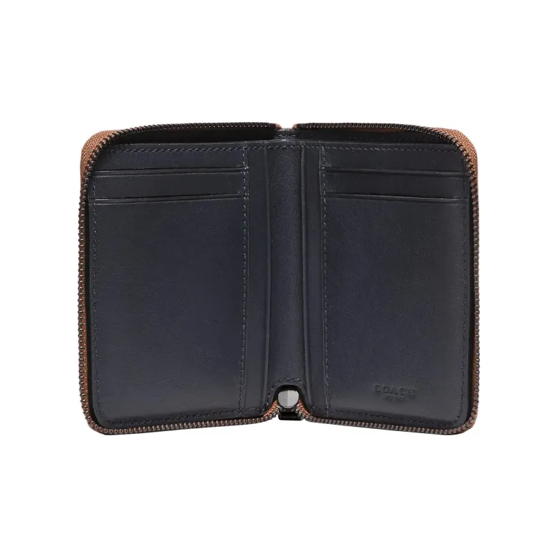 COACH Zip Around Calfskin Card Holder Wallet Small Size Women's Mahogany-1
