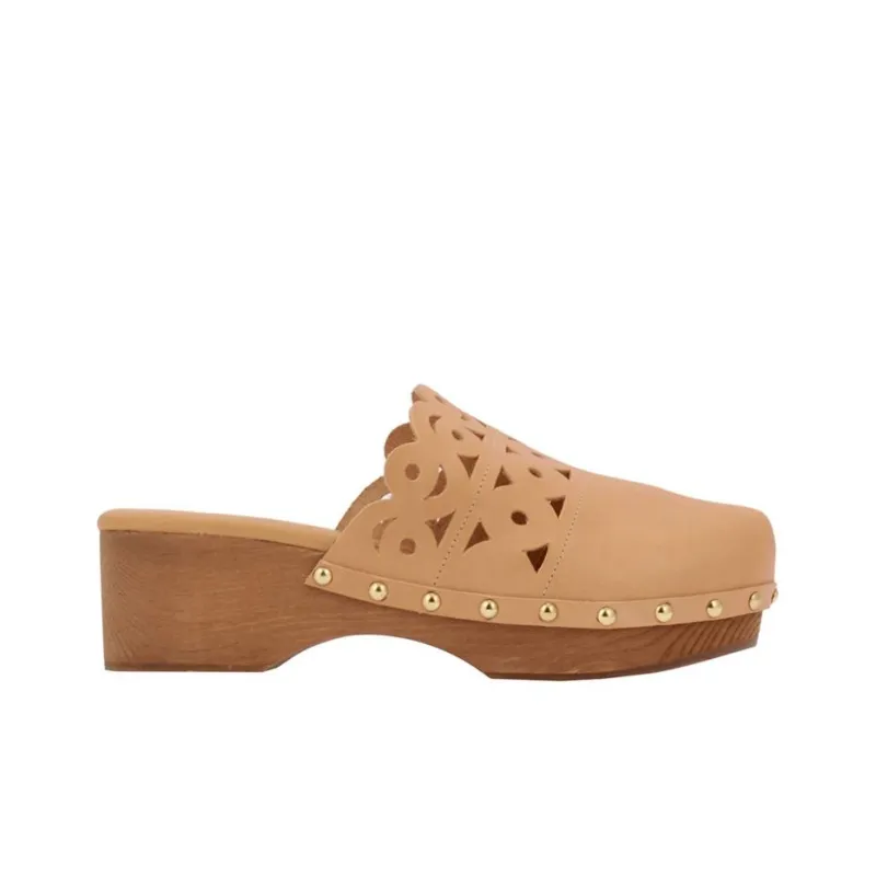 ANCIENT GREEK SANDALS Greco Clog Stylish Sandal 7cm Women's Light Brown-1
