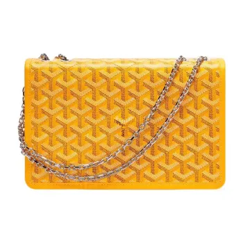 GOYARD Alexandre III Canvas With Leather Shoulder Bag Crossbody Bag Women's Yellow