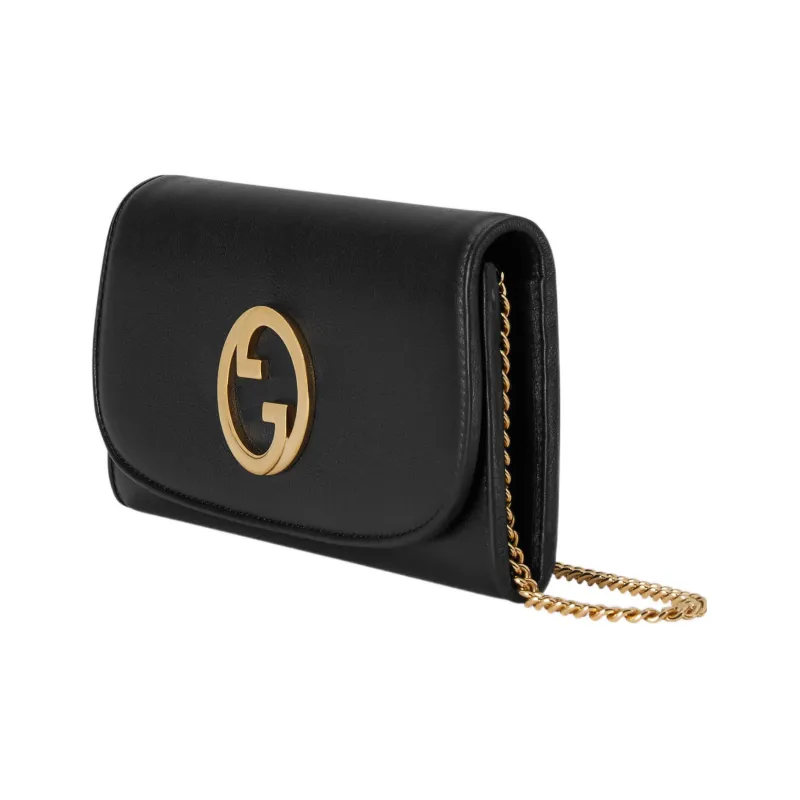 GUCCI Blondie Leather Shoulder Bag, Crossbody Bag, Wallet Women's Black-1