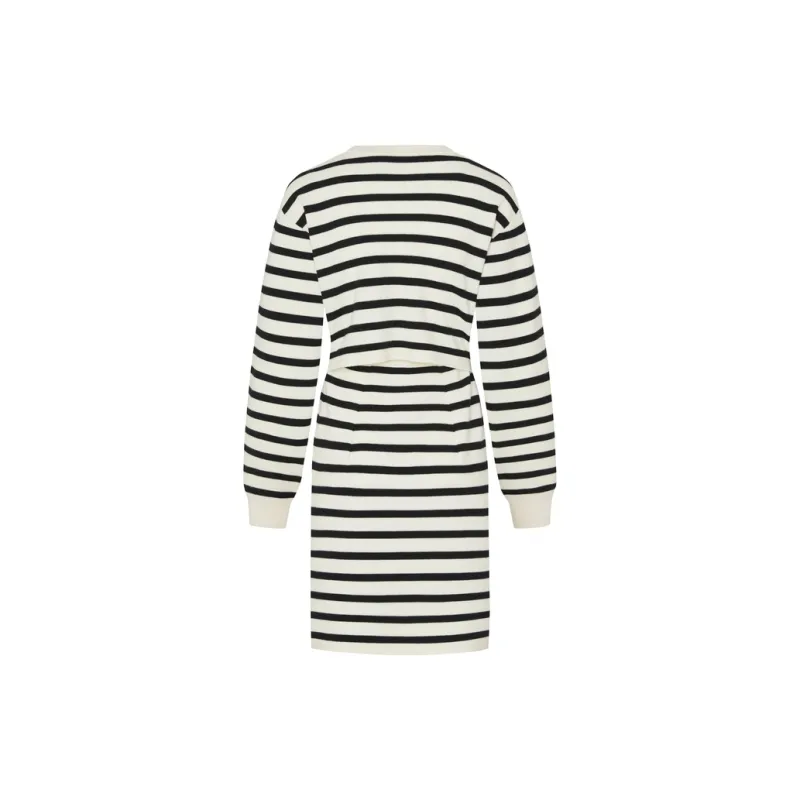 MOCO SS23 Long Sleeved Dresses Women's White Black Stripes-1