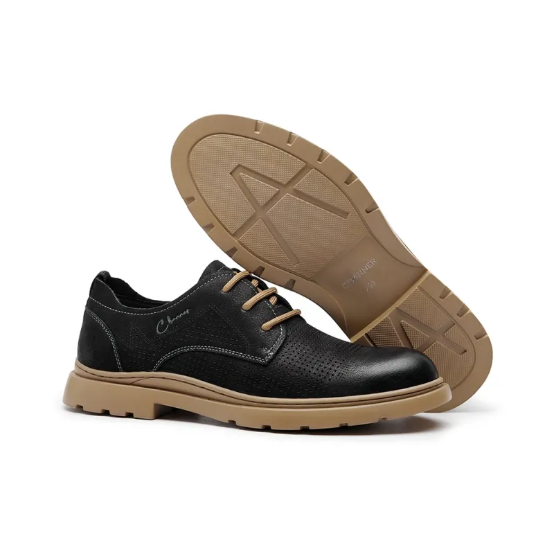 C°BANNER Dress Shoes Men's Black Gray Color-3