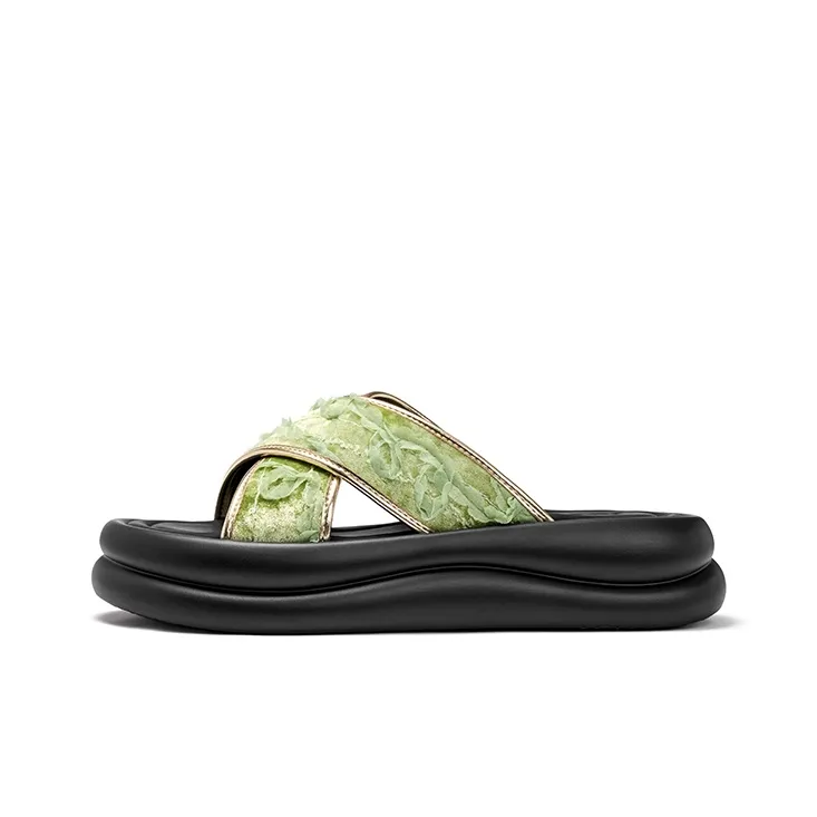 JOSINY Slide Slippers Women's Black, Green, Champagne Gold-7