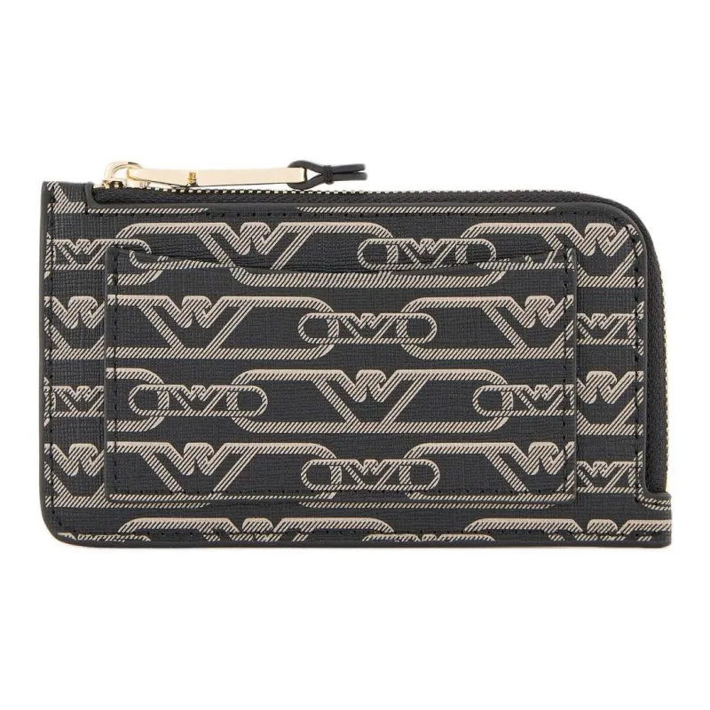 EMPORIO ARMANI Polyester Card Holder Women's Black & Light Umber-0