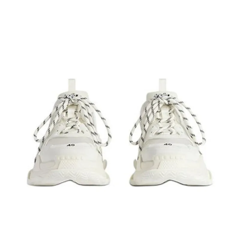 Balenciaga Triple S Closed Toe Slippers 3cm Women's White-2