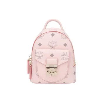 MCM Patricia Visetos Leather Handbag, Crossbody Bag Mini Women's Pink