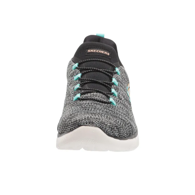 Skechers Summits Slip Resistant Low Top Casual Shoes Women's Black Gray-2