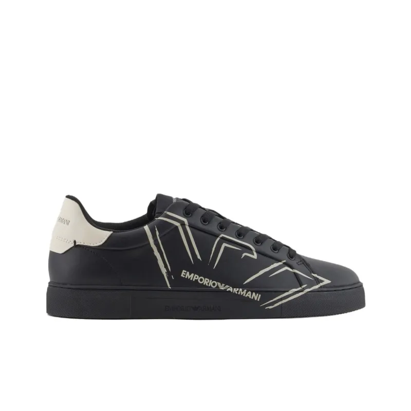 EMPORIO ARMANI Low Top Skateboard Shoes Men's Black-1