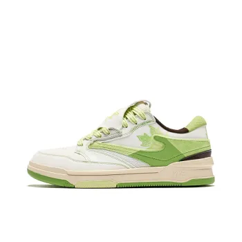 Erke Unique Maple Leaf 2.0 Wear-Resistant Slip-Resistant Low-Top Skateboard Shoes Men's Microcrystal White Apple Green
