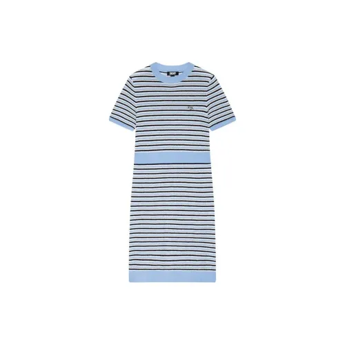 DKNY Short-Sleeved Dresses Women's Blue Stripes