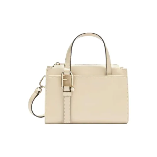 Furla Natural Leather Shoulder Bag Crossbody Bag Handbag Small Size Women's Beige
