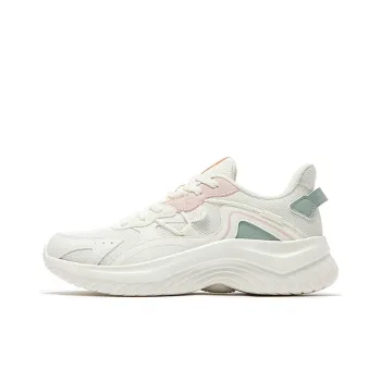 361° Cushioning, Slip Resistant, Abrasion Resistant, Lightweight Low Top Casual Running Shoes Women's White Pink Green